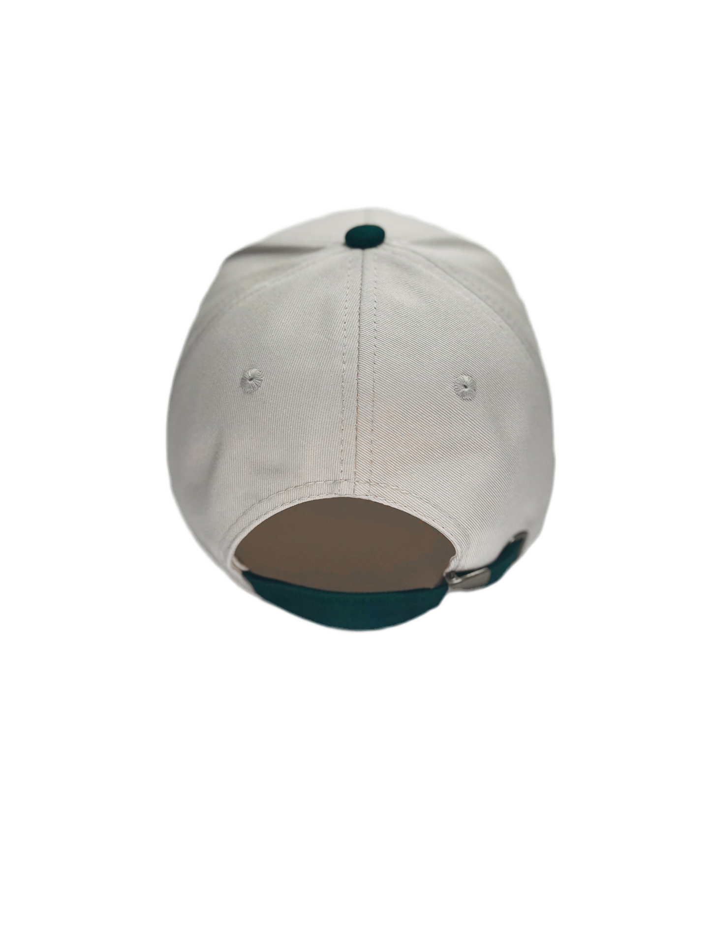 Back view of the Dallas Hat in green with adjustable buckle and premium 3D embroidery.