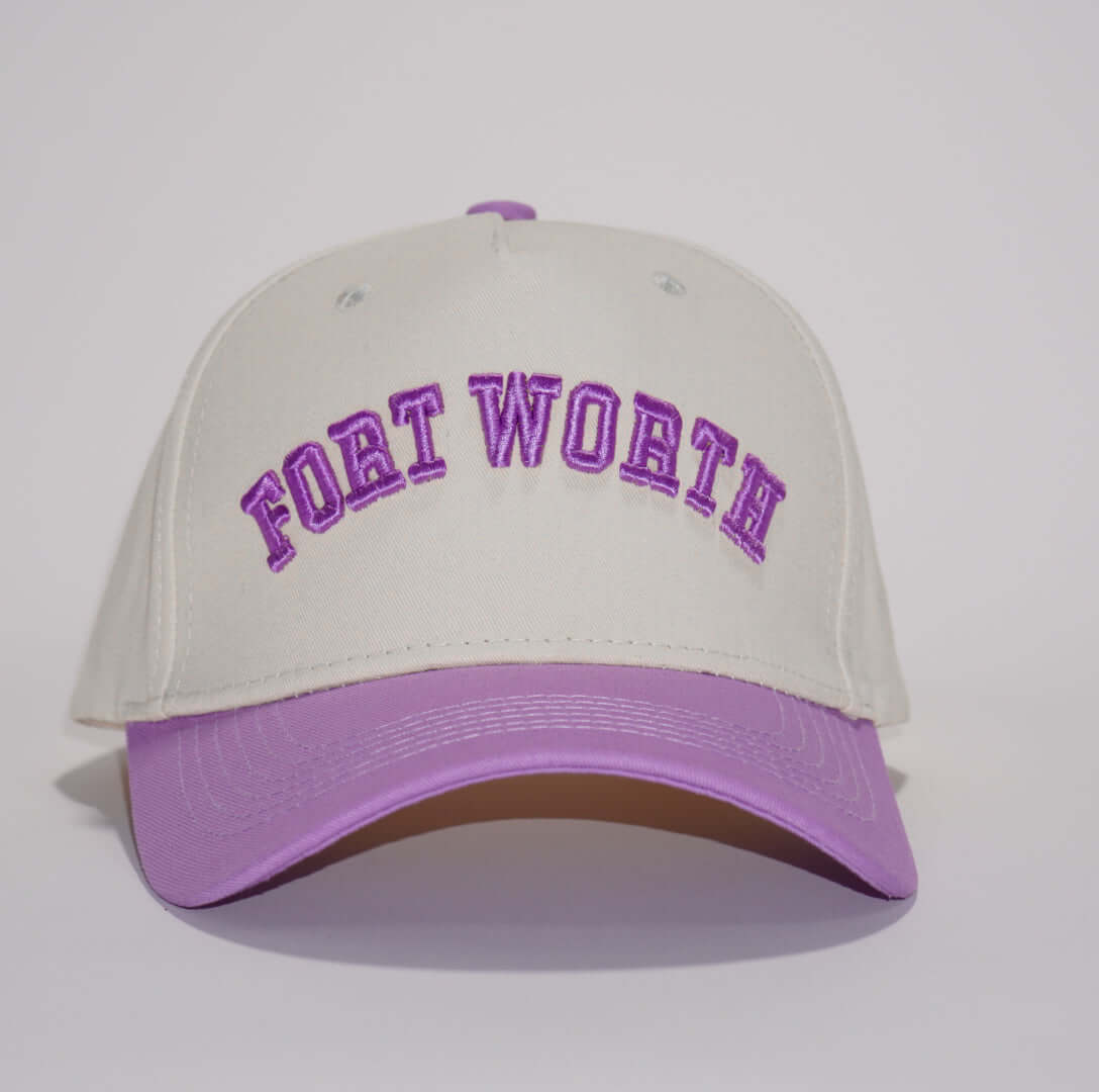 Fort Worth Hat Purple featuring premium 3D embroidery and adjustable buckle for a perfect fit.