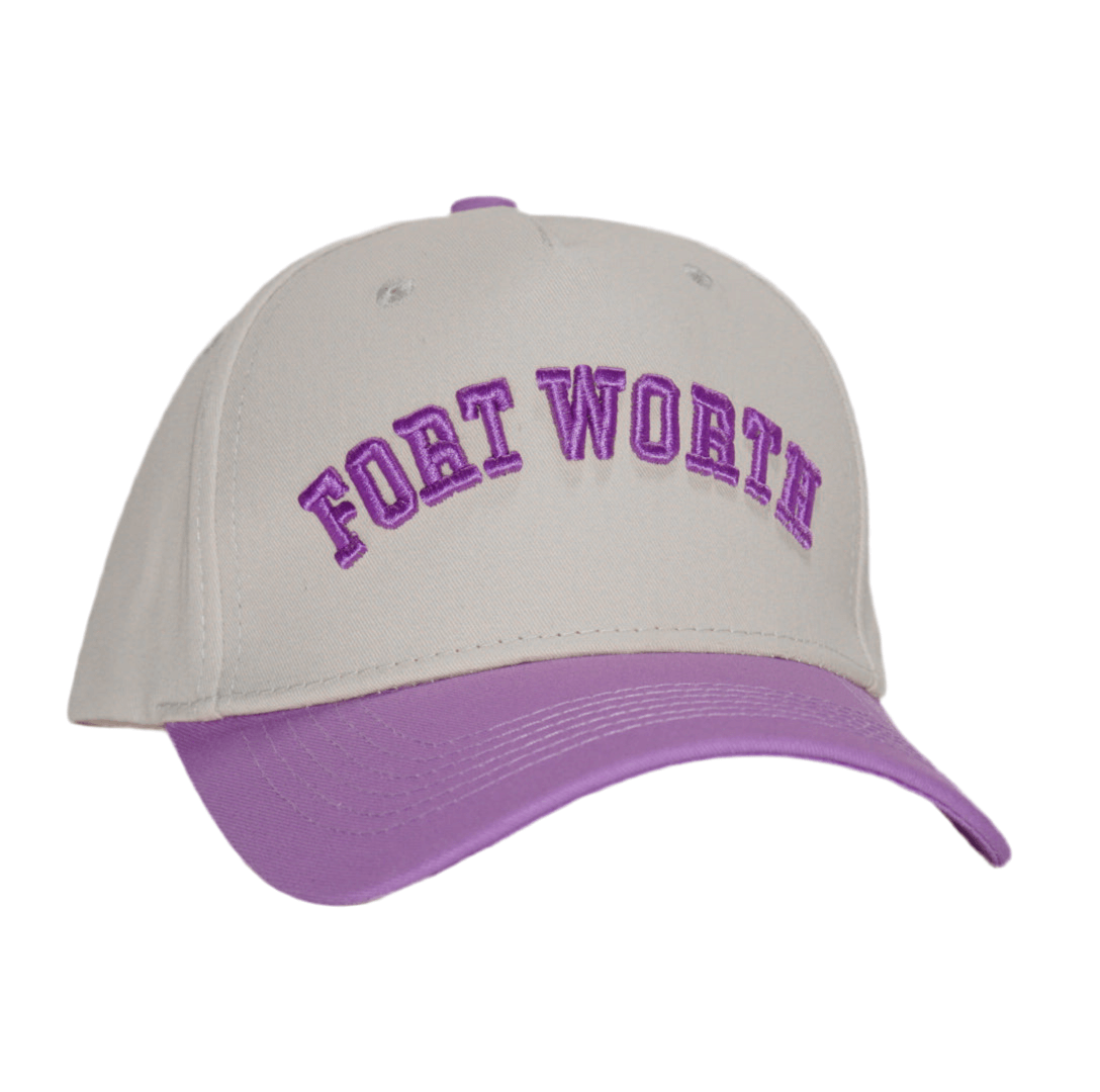 Fort Worth Hat Purple with premium 3D embroidery, adjustable fit, and unisex design for lasting comfort.