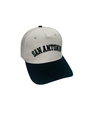San Antonio Hat in black and cream, featuring premium 3D embroidery and adjustable buckle for a perfect fit.