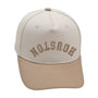 Houston Upside Down Hat in khaki, featuring premium 3D embroidery and adjustable buckle for a perfect fit.
