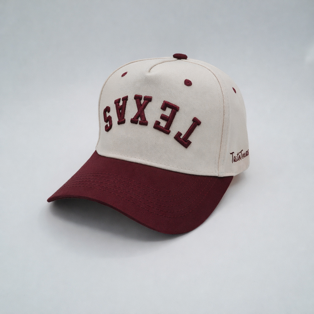 Texas Upside Down Hat Burgundy