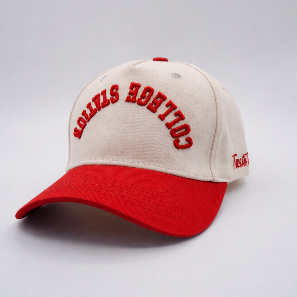College Station Upside Down Hat Red
