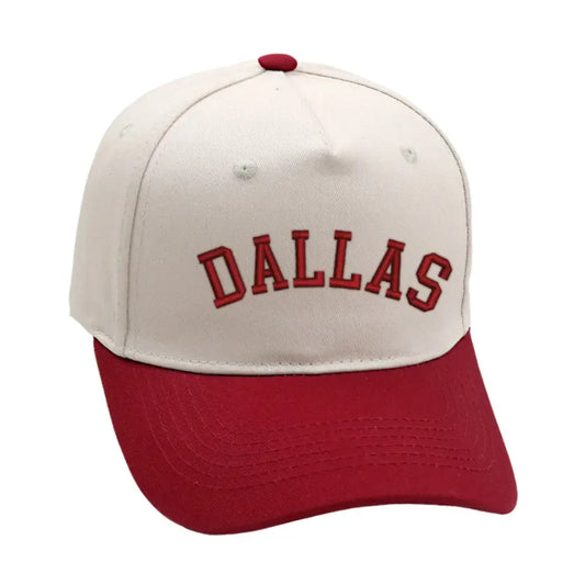 Burgundy Dallas hat with premium 3D embroidery, adjustable fit for unisex wear, stylish and comfortable.