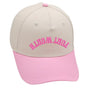 Fort Worth Upside Down Hat in pink with premium 3D embroidery and adjustable fit for unisex wear.