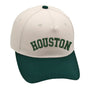 Houston Hat in green with premium 3D embroidery, adjustable buckle and unisex design for comfort and style.