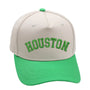 Houston hat in light green with unisex design, adjustable fit, and premium 3D embroidery.