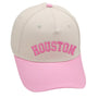 Houston Hat in pink with premium 3D embroidery and adjustable buckle for a perfect fit.