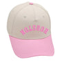 Houston Upside Down Hat in pink with premium 3D embroidery, adjustable buckle design, unisex style.