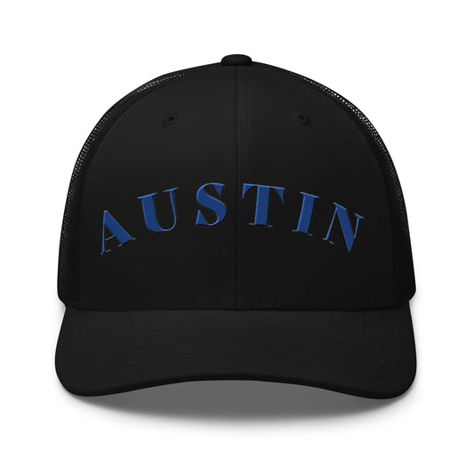 Austin Trucker Hat Black | Blue