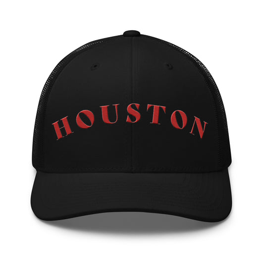 Houston Trucker Hat Black | Red