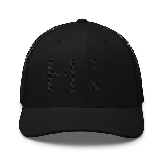 Houston Abbreviation "Htx" Trucker Hat Black | Black