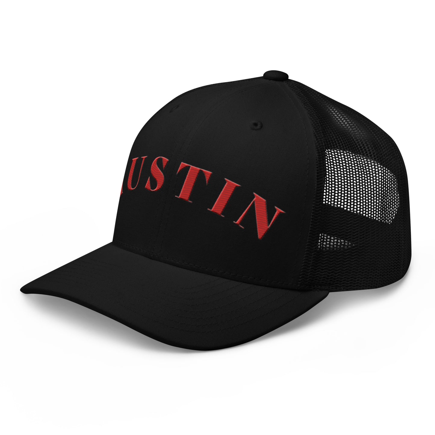 Austin Trucker Hat Black | Red