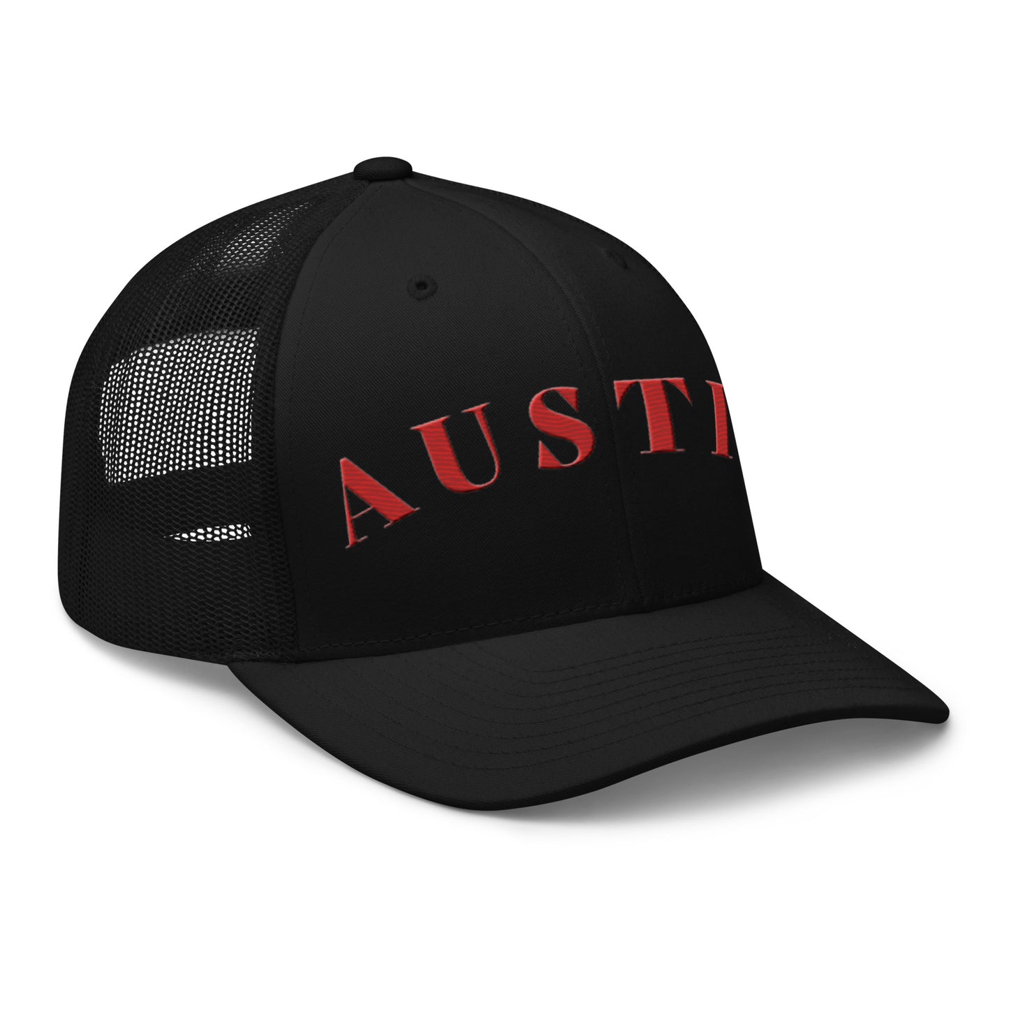 Austin Trucker Hat Black | Red