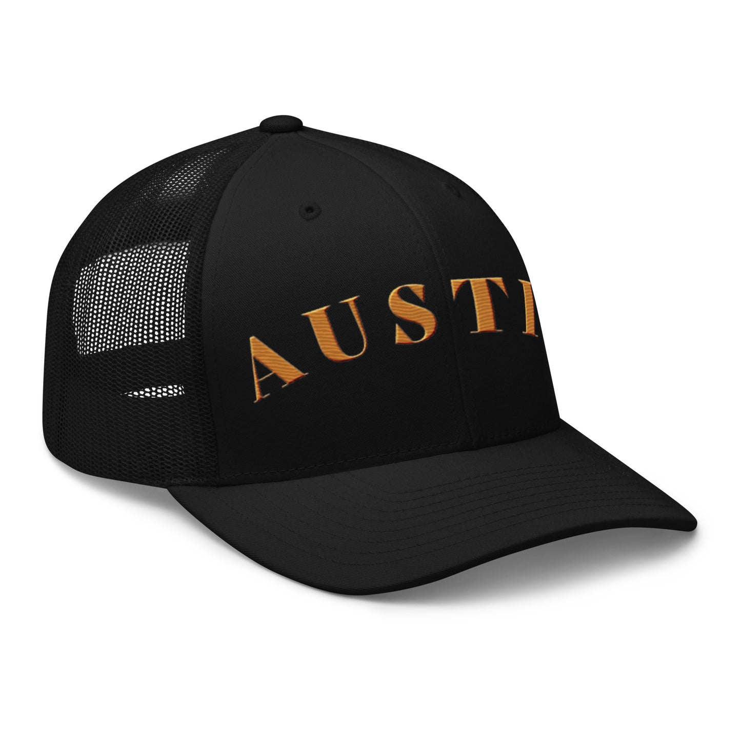 Austin Trucker Hat Black | Orange