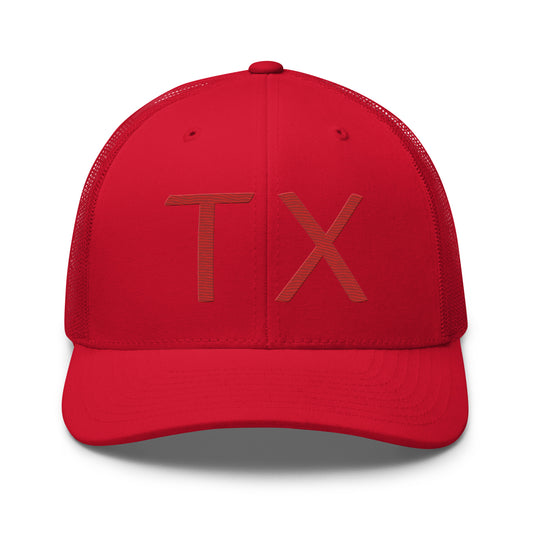 TX Abbreviation Trucker Hat Red | Red