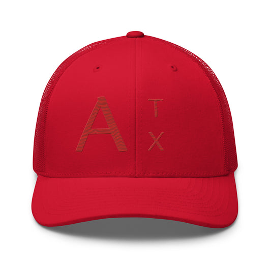 Austin Abbreviation "Atx" Trucker Hat Red | Red