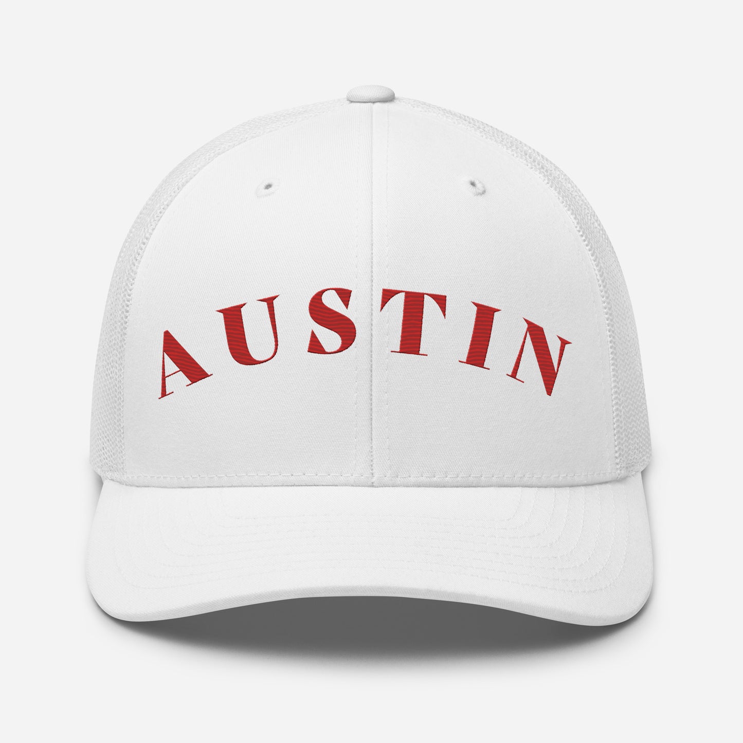 Austin Trucker Hat White | Red