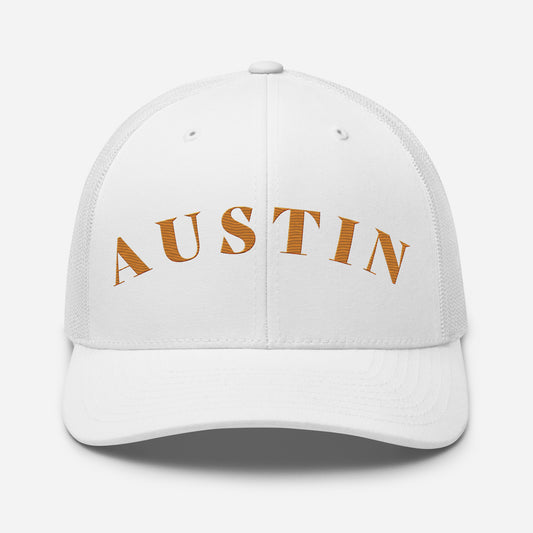 Austin Trucker Hat White | Orange