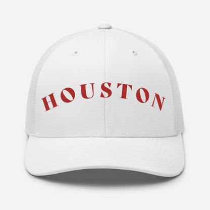 Houston Trucker Hat White | Red