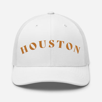 Houston Trucker Hat White | Orange