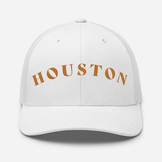 Houston Trucker Hat White | Orange