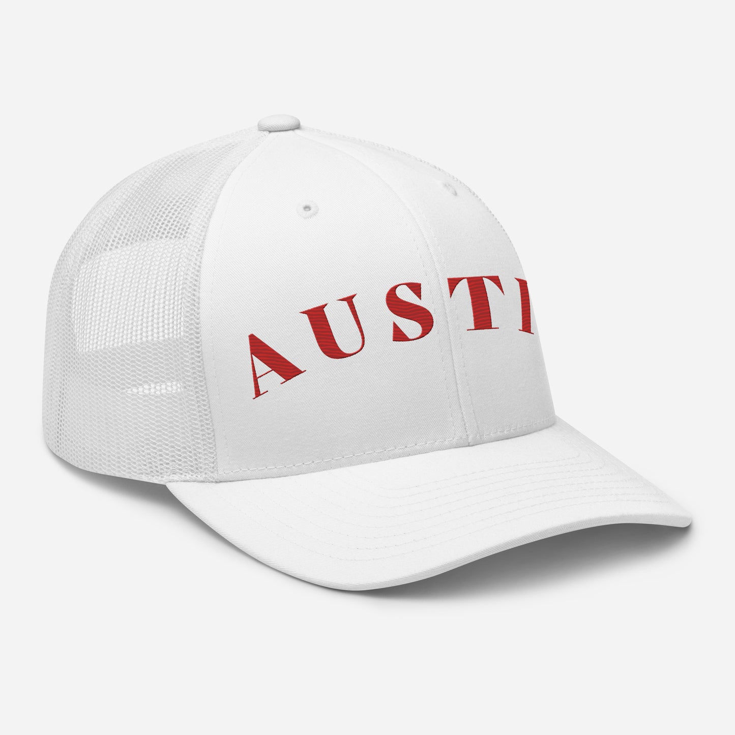 Austin Trucker Hat White | Red