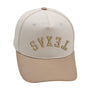 Texas Upside Down Hat in khaki with 3D embroidery, adjustable fit, unisex design, suitable for all Texas cities.