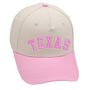Pink Texas hat with premium 3D embroidery, adjustable buckle, and unisex design for lasting style.