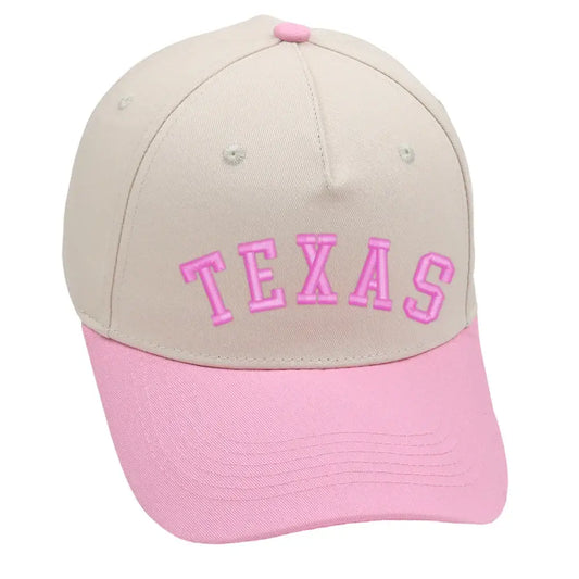 Pink Texas hat with premium 3D embroidery, adjustable buckle, and unisex design for lasting style.