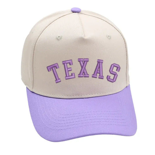 Purple Texas hat with premium 3D embroidery, adjustable buckle for a perfect unisex fit, stylish for all occasions.